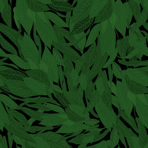 Grüne Blätter nahtloses Muster — Stockvektor