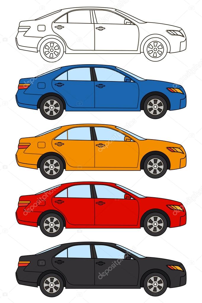 Set of cars, vector flat style