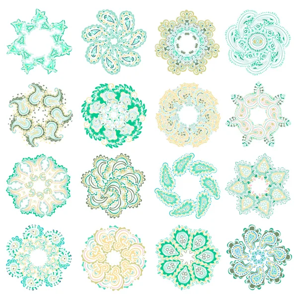 Vector set of colorful round pattern — Stock Vector