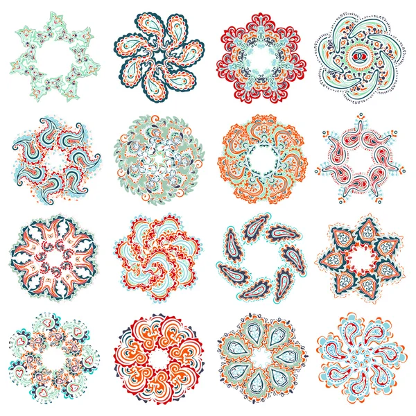 Vector set of colorful round pattern — Stock Vector