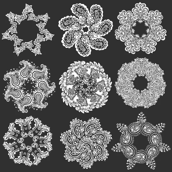 Vector set of round pattern — Stock Vector