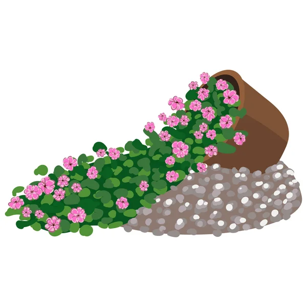Ilustracja wektorowa kwiatów układ w puli — Wektor stockowy