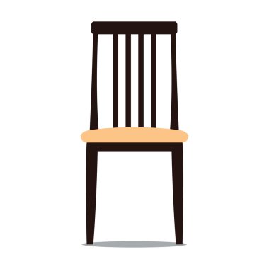 Vector illustration of chair with backrest clipart