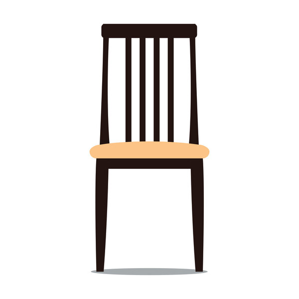 Vector illustration of chair with backrest
