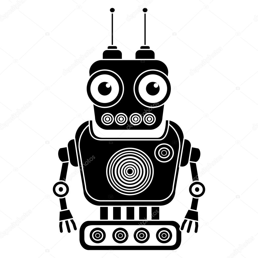 Download Vector robot silhouette — Stock Vector © LizavetaS #120897416