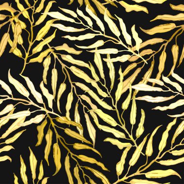 Renkli tropikal palmiye yaprakları ile kusursuz bir arkaplan