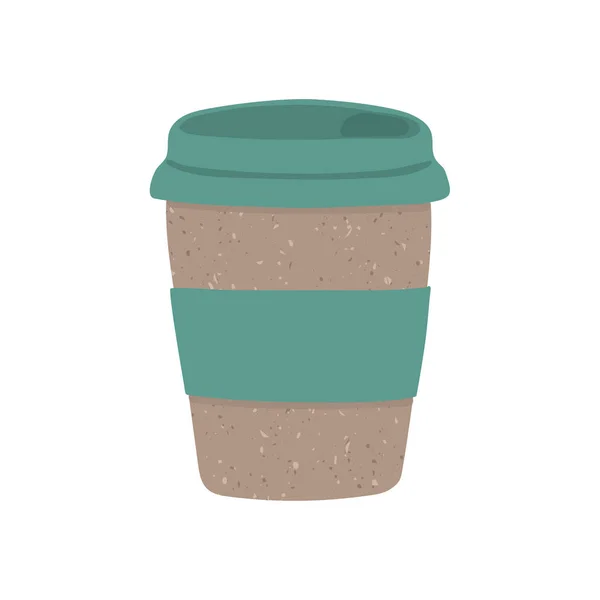 Ilustraciones de eco taza de café reutilizable — Vector de stock