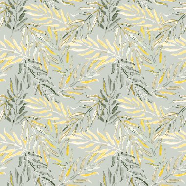 Renkli tropikal palmiye yaprakları ile kusursuz bir arkaplan