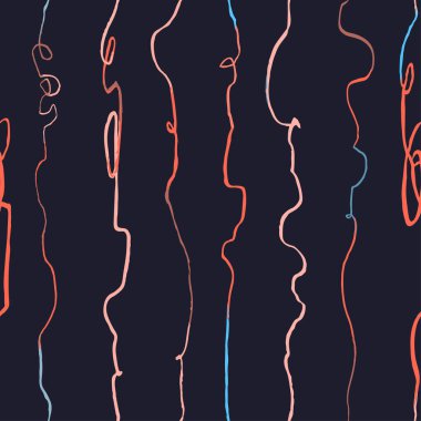 Elle çizilmiş kusursuz desen soyut dikey çizgiler, karalamalar