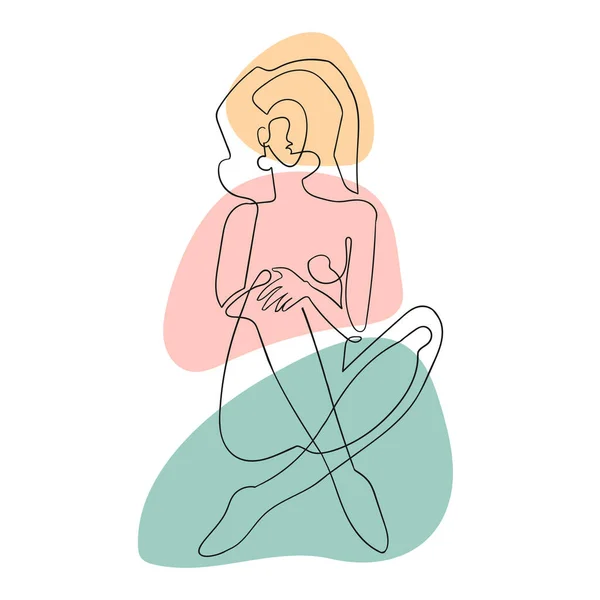 Desenho ilustração do corpo da mulher com forma de bolha — Vetor de Stock