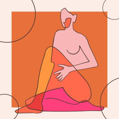 Soyut arkaplanda kadın vücudunun tasviri