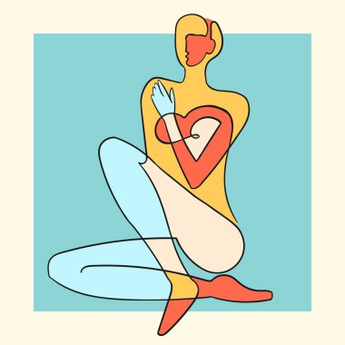 Soyut arkaplanda kadın vücudunun tasviri