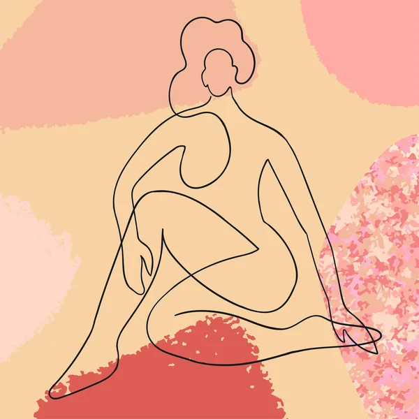 Desenho ilustração do corpo da mulher em fundo abstrato — Vetor de Stock