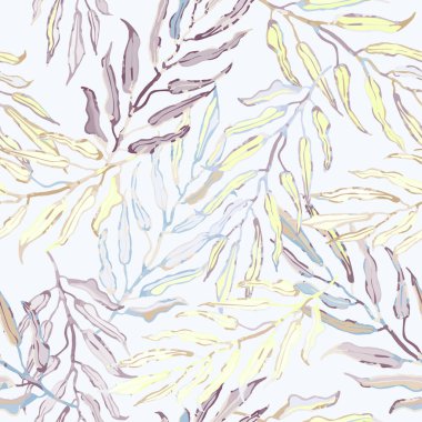 Renkli tropikal palmiye yaprakları ile kusursuz bir arkaplan