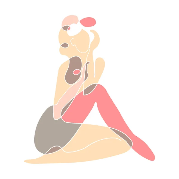 Ilustración colorida del cuerpo de la mujer silueta desnuda — Vector de stock