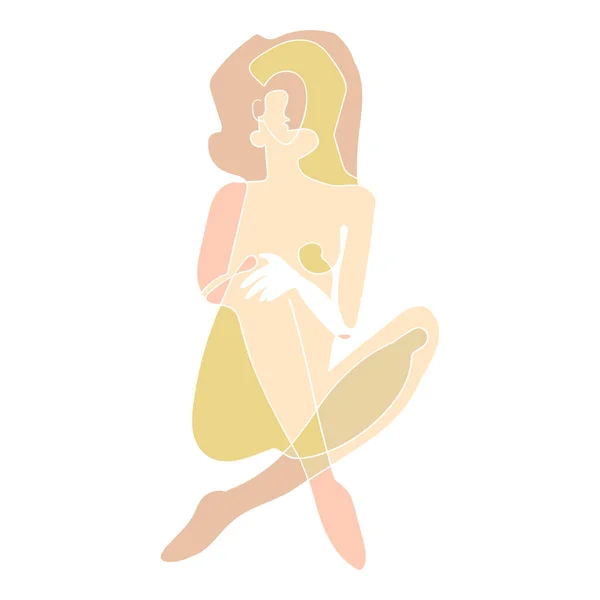 Kolorowe ilustracja kobieta ciało nagie sylwetka — Wektor stockowy
