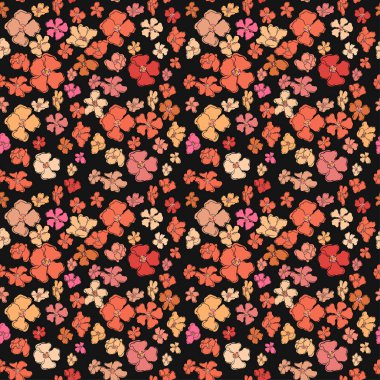 Renkli çiçek resimleriyle kusursuz bir arkaplan.