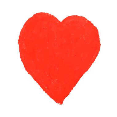 Kırmızı renkli tebeşirle çizilmiş kalp şekli tasviri