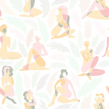 Kusursuz bir arkaplan ve renkli kadın vücudu çizimi.