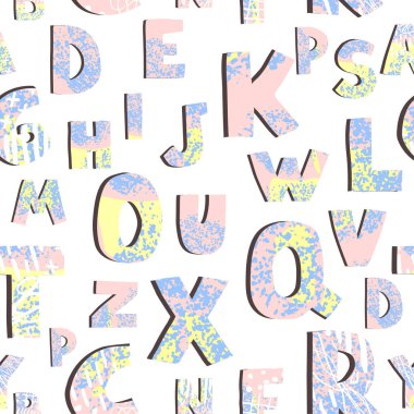 Beyaz üzerine renkli harflerle kusursuz arkaplan