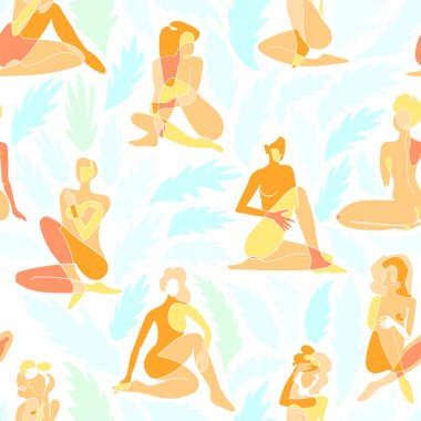 Kusursuz bir arkaplan ve renkli kadın vücudu çizimi.