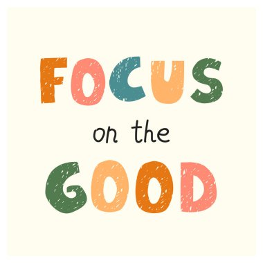 Üzerinde harfler olan güzel, eğlenceli el çizilmiş bebek odası posterine odaklan.