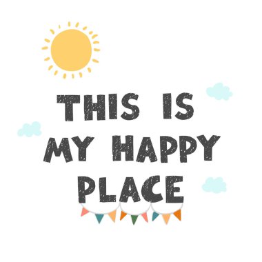 Sen benim günışığımsın - harflerle çizilmiş eğlenceli el çizimi bebek odası posteri