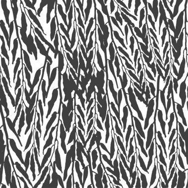 Yeşillik ve bitkilerle renksiz desen