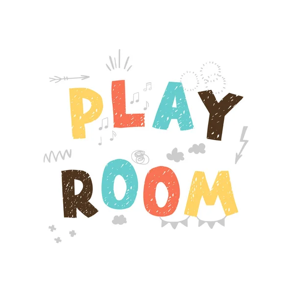 Spielzimmer - buntes Logo isoliert auf weißem Hintergrund - — Stockvektor