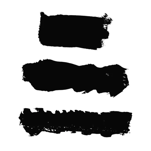 Set met zwarte abstracte vlek geïsoleerd op witte achtergrond. — Stockvector