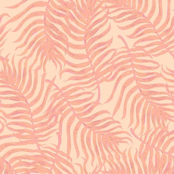 Безшовний фон з барвистими ілюстраціями листя тропічної пальми — стоковий вектор