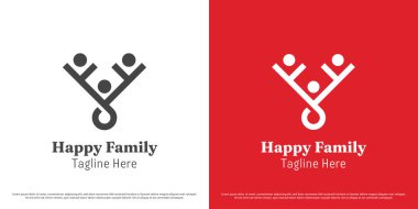 Aile kalp bakım logosu çizim vektörü. Soyut siluet doğrusal çizgi baba-anne-babalık. Basit asgari sakin yumuşak simge simgesi.