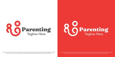 Ana ebeveynlik logosu tasarım çizim vektörü. Çocuğunu besleyen bir annenin silüeti. Basit asgari sükunet simgesi vektörü.