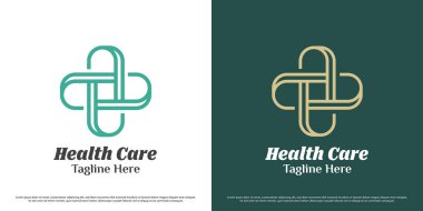 Sağlık hizmeti logosu çizim vektörü. Cross artı eczane silueti. Basit minimalist eczane simgesi.