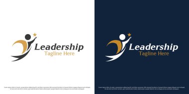 Kariyer logosu tasarım ikonu. Yıldızlara uzanan bir insanın silueti. Basit modern iş simgesi.