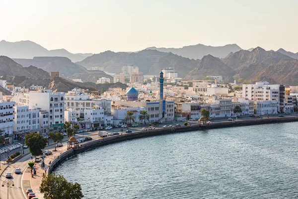 Middle East, Arabian Peninsula, Oman, Muscat, Muttrah. The waterfront and harbor in Muttrah.