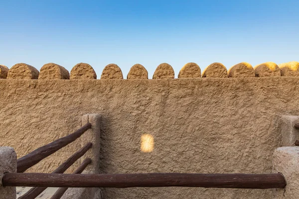 Middle East, Arabian Peninsula, Oman, Muscat, Muttrah. Detail of a wall at Muttrah Fort.