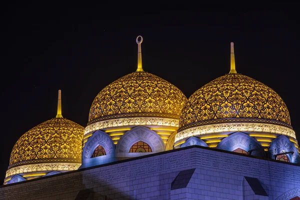 Médio Oriente Península Arábica Omã Mascate Bawshar Vista Noturna Mesquita — Fotografia de Stock