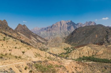 Orta Doğu, Arap Yarımadası, Umman, Al Batinah Güney, Rustaq. Umman 'ın çöl dağları.