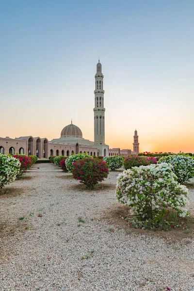 Mellanöstern Arabiska Halvön Oman Muscat Solnedgång Syn Sultanen Qaboos Stora — Stockfoto