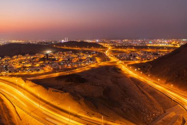 Orta Doğu, Arap Yarımadası, Umman, Muscat, Bawshar. Muscat 'ta gece görüş alanı.