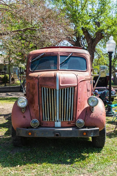 Marmorfall Texas Usa April 2021 Rostad Vintage Lastbil Bilmässa Texas — Stockfoto