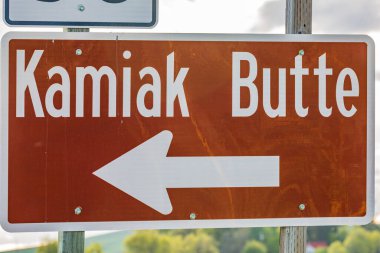 Pullman, Washington, ABD. Kamiak Butte İlçe Parkı için imza..