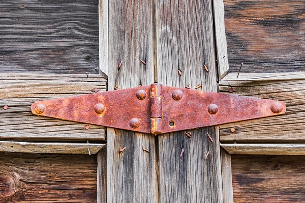 Farmington Washington Bisagra Oxidada Una Vieja Puerta Madera —  Fotos de Stock