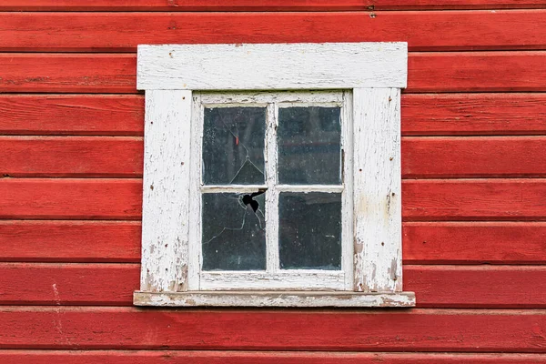 Latah Washington Usa Weißgerahmtes Fenster Einer Roten Scheune — Stockfoto