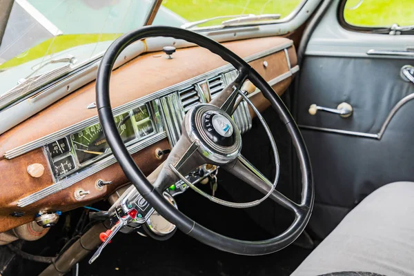 Latah Washington Eua Maio 2021 Volante Painel Controle Automóvel Vintage — Fotografia de Stock