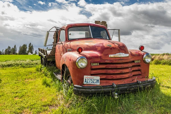 Latah Washington Usa Maj 2021 Gammal Chevrolet Gård Lastbil Ett — Stockfoto