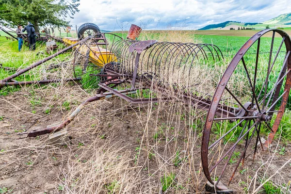 Latah Washington Usa Mai 2021 Verrostete Antike Heuharke Auf Einem — Stockfoto