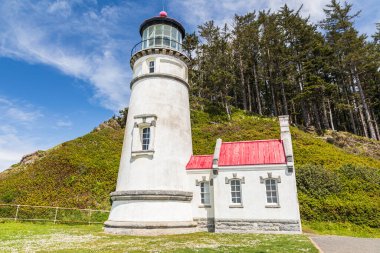 Heceta Head, Oregon, ABD. Oregon sahilindeki Heceta Head deniz feneri..