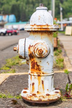Garibaldi, Oregon, ABD. Oregon, Garibaldi 'deki paslı yangın musluğu..